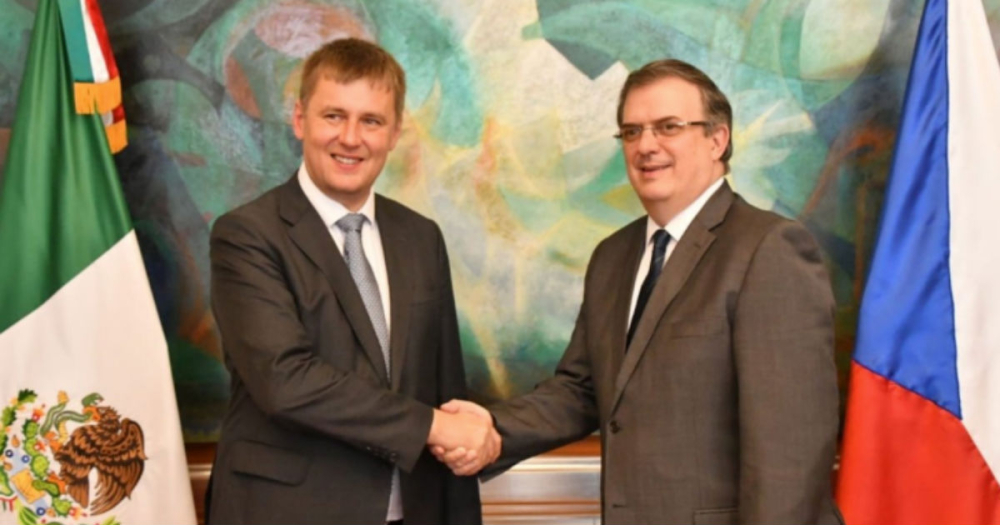 El ministro de Asuntos Exteriores de la República Checa, Tomáš Petříček se reunió con el secretario de Relaciones Exteriores, Marcelo Ebrard Casaubón. Foto EE: Cortesía SRE