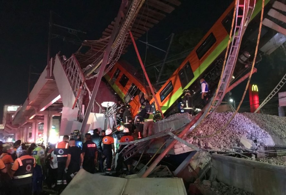 Accidente en la Línea 12 del Metro de la Ciudad de México en mayo de 2021. Foto de archivo