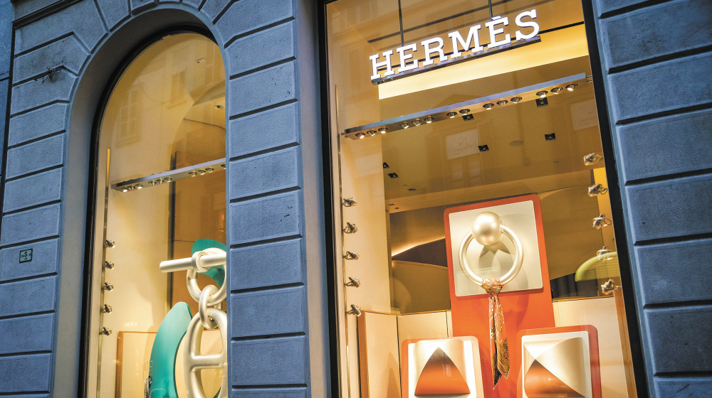 Milan, Italy - September 24, 2017:  Hermes store in Milan.