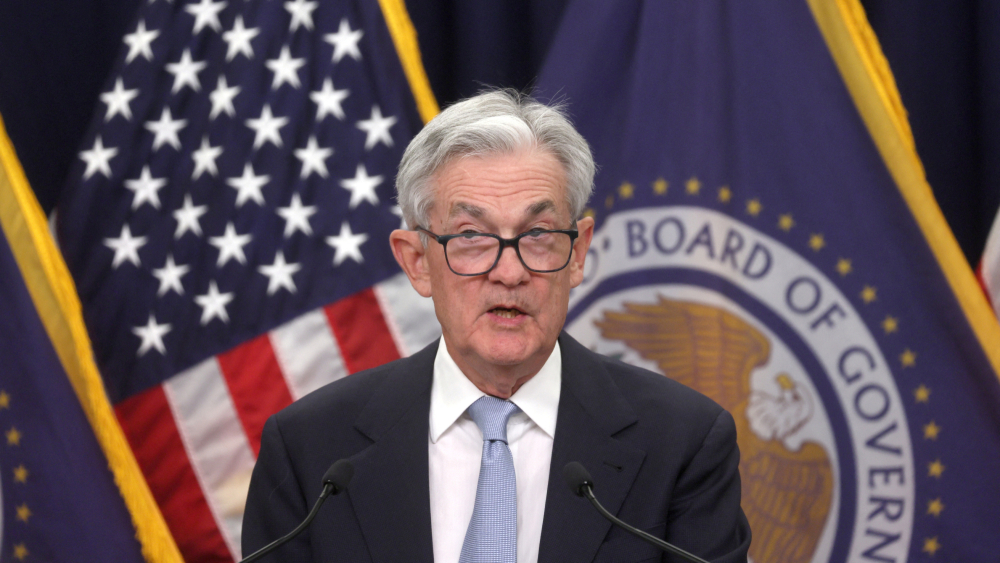 Federal Reserve Board Chairman Jerome Powell�holds a news conference about the latest�U.S. Fed policy decision