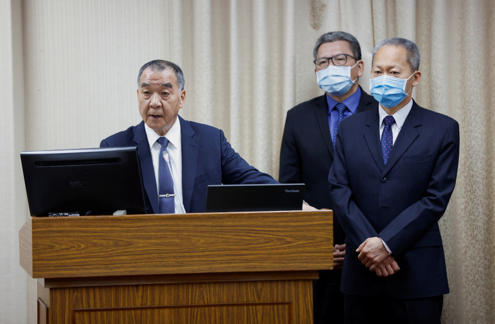 Taiwanese Defence Minister Chiu Kuo-cheng attends a parliament session in Taipei