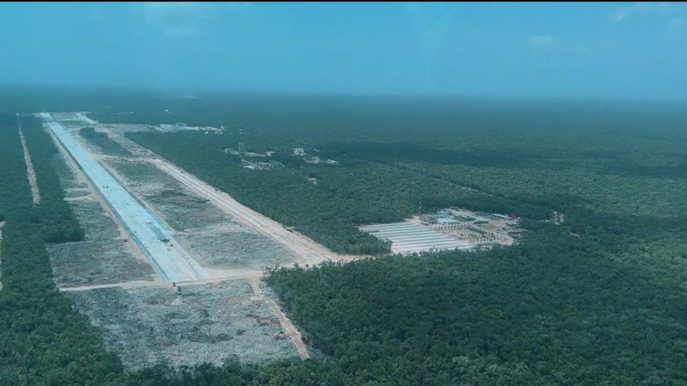 En su cuenta de Twitter, el presidente López Obrador compartió el video de un sobrevuelo por la zona. Foto: Tomada de Twitter