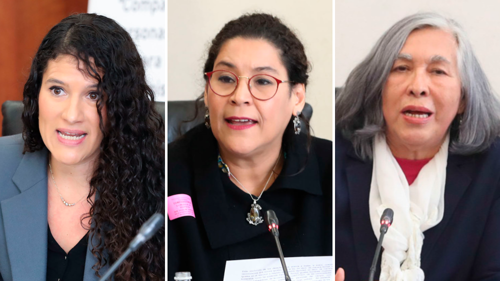 Bertha María Alcalde Luján, Lenia Batres Guadarrama y María Estela Ríos González acudieron al Senado para comparecer. Foto EE: Cortesía Senado de la República