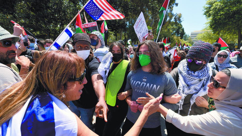 Protests amid ongoing conflict between Israel and Hamas, at the UCLA in Los Angeles