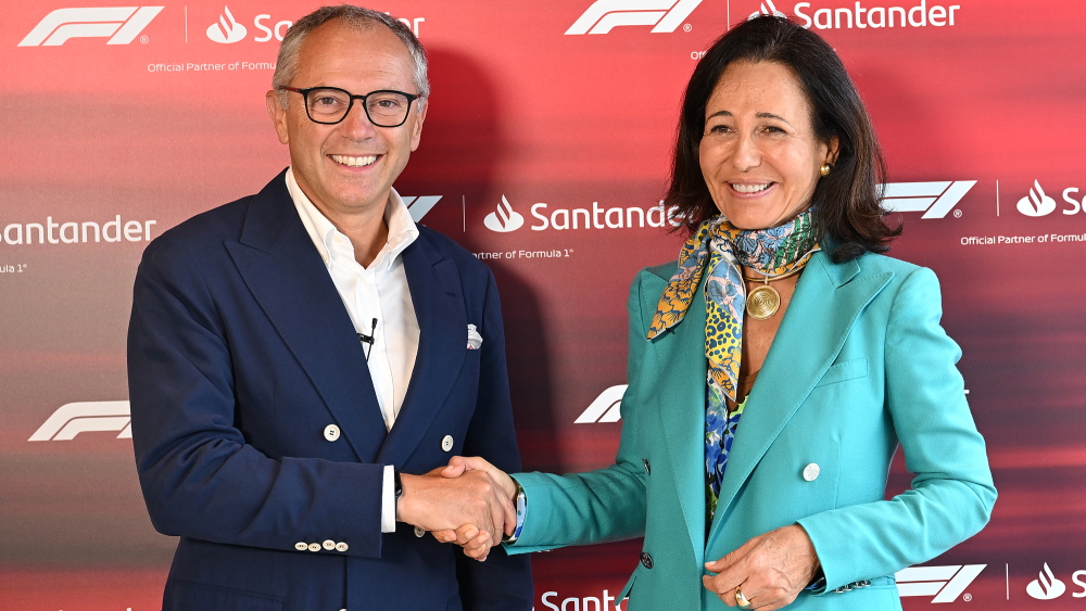 Ana Botín, presidenta global de Santander y Stefano Domenicali, director general y consejero delegado de Fórmula 1. Foto EE: Cortesía