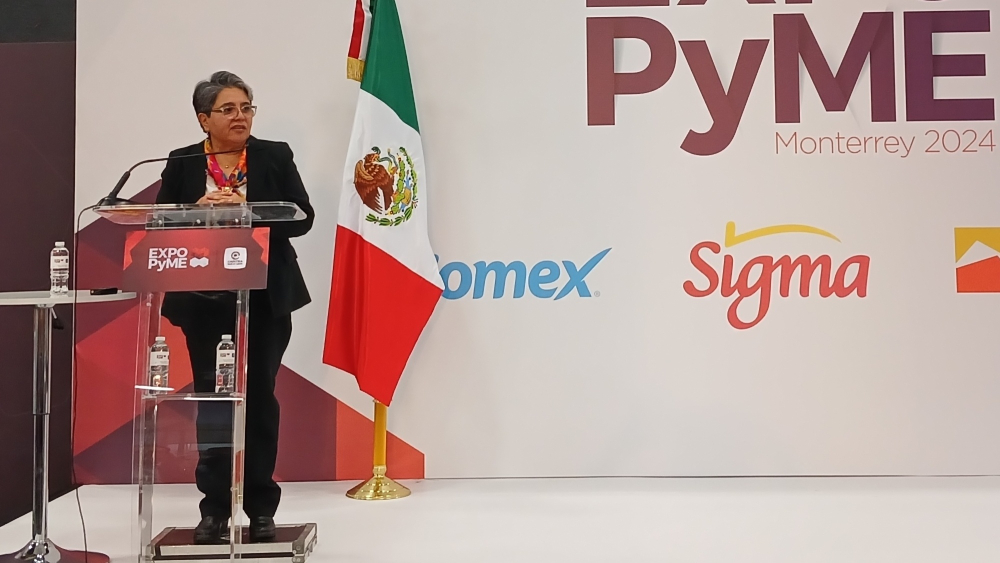 Raquel Buenrostro participó en la la Expo Pyme, Nuevo León. Foto EE: Lourdes Flores.