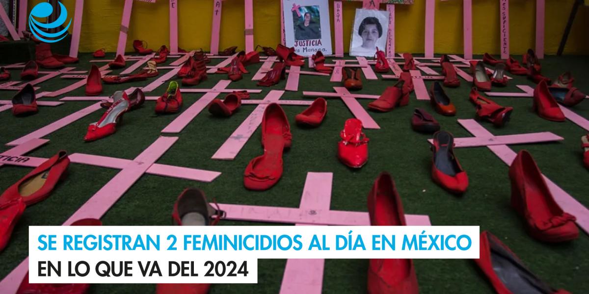 Se registran 2 feminicidios al día en México en lo que va del 2024