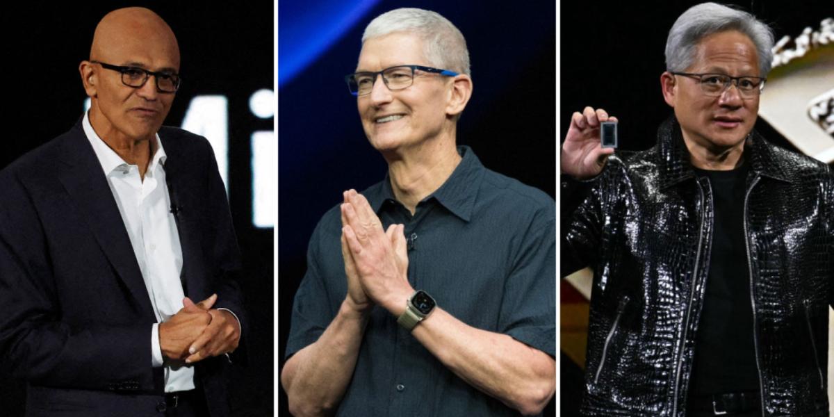 Satya Nadella, Tim Cook y Jensen Huang, los CEO más influyentes del ...