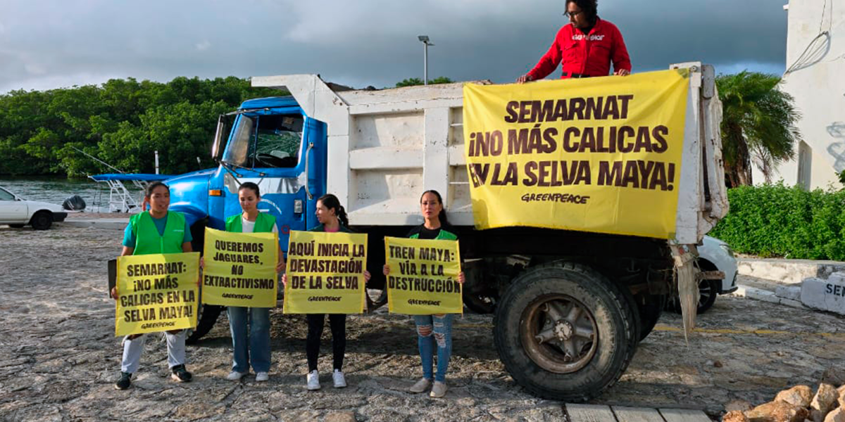 Greenpeace exige detener extracción de material pétreo en la selva maya