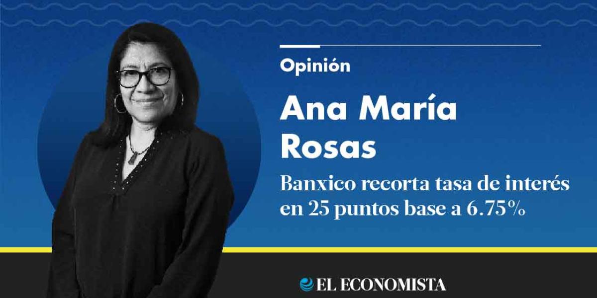 Banxico recorta tasa de interés en 25 puntos base a 6.75%
