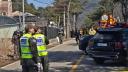 Soldados surcoreanos hacen guardia cerca del lugar del accidente militar en el exterior de un campo de entrenamiento militar con fuego real en Pocheon.