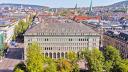 FILE PHOTO: A general view shows the building of the Swiss National Bank (SNB) in Zurich, Switzerland June 23, 2022. Picture taken with a drone. REUTERS/Arnd Wiegmann