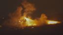 Israeli bombardment on the border between Israel and Lebanon.
