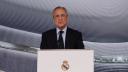 Florentino Pérez, habla durante una rueda de prensa de fin de año en la ciudad deportiva del Real Madrid en Valdebebas, en las afueras de Madrid, el 20 de diciembre de 2024.