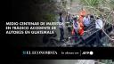 Al menos medio centenar de personas murieron el lunes al caer desde un puente un autobús, con más de 70 pasajeros a bordo, al fondo de un barranco en la entrada norte de Ciudad de Guatemala.

¡Síguenos en nuestras redes sociales para mantenerte informado!

Twitter: https://twitter.com/eleconomista 
Facebook: https://www.facebook.com/ElEconomista.mx
Instagram: https://www.instagram.com/eleconomistamx
LinkedIn: https://www.linkedin.com/company/el-economista/

#ElEconomista #EETV #AFP