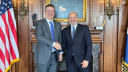 Marcelo Ebrard, Secretary of Economy, and Howard Lutnick, United States Trade Representative.
