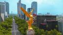 Mexico City, Mex. June 29, 2024: Iconic Angel of Independence, the monument stands in the middle of Reforma Avenue in front of an empty city after a peaceful march that left the city uninhabited.