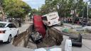 Socavón ubicado sobre av. Malecón y calle Betlem, en la colonia Bethel, Guadalajara.