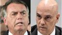 El juicio contra el expresidente Jair Bolsonaro (izq.) es llevado por el juez Alexandre de Moraes. Foto. AFP