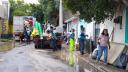 Trabajos de limpieza en Querétaro, tras las severas afectaciones que dejó la intensa lluvia del viernes 22 de agosto.
