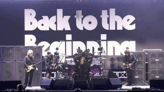 Black Sabbath: Geezer Butler, Bill Ward, Ozzy Osbourne y Tony Iommi, en su última presentación en Back to the Beginning. Foto: x.com/blacksabbath