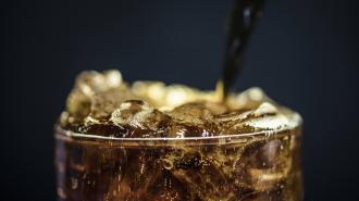 Fizzy cola drink macro shot