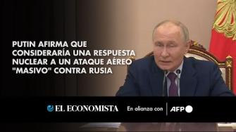 El presidente Vladimir Putin propuso el miércoles cambios en la doctrina nuclear de Rusia que le permitirían usar esas armas en respuesta a un ataque aéreo "masivo", volviendo a agitar una amenaza recurrente desde el inicio de la ofensiva militar rusa en Ucrania.

¡Síguenos en nuestras redes sociales para mantenerte informado!

Twitter: https://twitter.com/eleconomista 
Facebook: https://www.facebook.com/ElEconomista.mx
Instagram: https://www.instagram.com/eleconomistamx
LinkedIn: https://www.linkedin.com/company/el-economista/

#ElEconomista #EETV