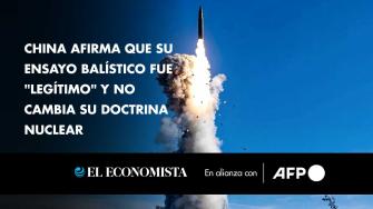 El ministerio chino de Defensa aseguró el jueves que el reciente ensayo en el Pacífico sur de un misil balístico intercontinental, equipado de una ojiva ficticia, fue "legítimo", pese a las protestas de varios países de la región.

¡Síguenos en nuestras redes sociales para mantenerte informado!

Twitter: https://twitter.com/eleconomista 
Facebook: https://www.facebook.com/ElEconomista.mx
Instagram: https://www.instagram.com/eleconomistamx
LinkedIn: https://www.linkedin.com/company/el-economista/

#ElEconomista #EETV