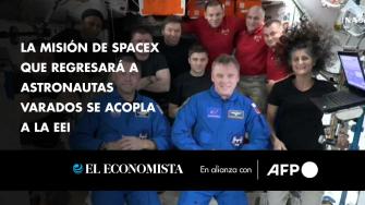 La misión de SpaceX que transportará de vuelta a dos astronautas varados en la Estación Espacial Internacional (EEI) se acopló el domingo al laboratorio orbital, según mostró una retransmisión en directo.

¡Síguenos en nuestras redes sociales para mantenerte informado!

Twitter: https://twitter.com/eleconomista 
Facebook: https://www.facebook.com/ElEconomista.mx
Instagram: https://www.instagram.com/eleconomistamx
LinkedIn: https://www.linkedin.com/company/el-economista/

#ElEconomista #EETV