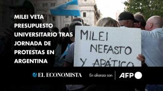 El presidente argentino, Javier Milei, vetó este jueves una ley de mejora del presupuesto de las universidades que había sido aprobada recientemente por el Congreso, horas después de una multitudinaria protesta liderada por estudiantes y docentes en apoyo a la educación pública y en repudio al ajuste económico del gobierno.

¡Síguenos en nuestras redes sociales para mantenerte informado!

Twitter: https://twitter.com/eleconomista 
Facebook: https://www.facebook.com/ElEconomista.mx
Instagram: https://www.instagram.com/eleconomistamx
LinkedIn: https://www.linkedin.com/company/el-economista/

#ElEconomista #EETV