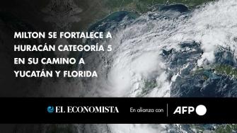 El huracán Milton cobró fuerza el lunes y se convirtió en una tormenta potencialmente catastrófica de categoría 5, la máxima en la escala, que avanza rumbo a la costa oeste de Florida, informó el centro estadounidense de huracanes (NHC).

¡Síguenos en nuestras redes sociales para mantenerte informado!

Twitter: https://twitter.com/eleconomista 
Facebook: https://www.facebook.com/ElEconomista.mx
Instagram: https://www.instagram.com/eleconomistamx
LinkedIn: https://www.linkedin.com/company/el-economista/

#ElEconomista #EETV