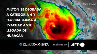 Las autoridades de Florida multiplicaron este martes los llamados de evacuación ante la llegada de Milton, que se degradó a categoría 4 pero continúa siendo un huracán "extremadamente peligroso" que se espera toque tierra en la península del sudeste estadounidense la noche del miércoles.

¡Síguenos en nuestras redes sociales para mantenerte informado!

Twitter: https://twitter.com/eleconomista 
Facebook: https://www.facebook.com/ElEconomista.mx
Instagram: https://www.instagram.com/eleconomistamx
LinkedIn: https://www.linkedin.com/company/el-economista/

#ElEconomista #EETV