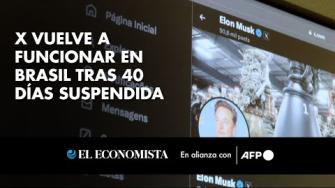 La red social X empezó a estar accesible el miércoles en Brasil después de 40 días fuera del aire, al término de un pulso con la justicia sobre divulgación de informaciones falsas.

Para más información, visita: https://www.eleconomista.com.mx 

Twitter: https://twitter.com/eleconomista
Facebook: https://www.facebook.com/ElEconomista.mx   
  
#ElEconomista #AFP #EETV