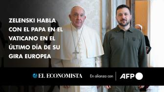 El presidente ucraniano, Volodimir Zelenski, fue recibido el viernes en el Vaticano por el papa Francisco, como parte de su gira exprés por varias capitales de Europa occidental, en las que espera obtener más apoyo frente a la invasión rusa.

¡Síguenos en nuestras redes sociales para mantenerte informado!

Twitter: https://twitter.com/eleconomista 
Facebook: https://www.facebook.com/ElEconomista.mx
Instagram: https://www.instagram.com/eleconomistamx
LinkedIn: https://www.linkedin.com/company/el-economista/

#ElEconomista #EETV