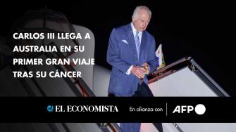 El rey Carlos III aterrizó el viernes en Australia, en el inicio de la gira del primer viaje largo del monarca británico desde que le diagnosticaron el cáncer hace ocho meses.

¡Síguenos en nuestras redes sociales para mantenerte informado!

Twitter: https://twitter.com/eleconomista 
Facebook: https://www.facebook.com/ElEconomista.mx
Instagram: https://www.instagram.com/eleconomistamx
LinkedIn: https://www.linkedin.com/company/el-economista/

#ElEconomista #EETV