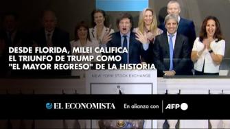 El presidente ultraliberal argentino, Javier Milei, calificó el jueves la reelección de Donald Trump como el "mayor regreso político de la historia", durante una gala organizada en Florida para celebrar el retorno del republicano a la Casa Blanca.

Para más información del tema, visita: 
Twitter: https://twitter.com/eleconomista 
Sitio web: https://www.eleconomista.com.mx/ 
Facebook: https://www.facebook.com/ElEconomista.mx 

#ElEconomista #CapitalHumano #EETV