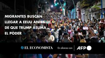 Cientos de migrantes salieron este miércoles de la ciudad mexicana de Tapachula (sur) con la intención de llegar a la frontera con Estados Unidos antes de que asuma el republicano Donald Trump, quien ha prometido deportaciones masivas en cuanto llegue al poder.

¡Síguenos en nuestras redes sociales para mantenerte informado!

Twitter: https://twitter.com/eleconomista 
Facebook: https://www.facebook.com/ElEconomista.mx
Instagram: https://www.instagram.com/eleconomistamx
LinkedIn: https://www.linkedin.com/company/el-economista/

#ElEconomista #EETV