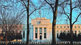 FILE PHOTO: The Federal Reserve building is seen in Washington, U.S., January 26, 2022. REUTERS/Joshua Roberts/File Photo