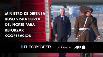 El ministro ruso de Defensa, Andréi Beloúsov, celebró el viernes el refuerzo de los vínculos con Corea del Norte, adonde llegó para una visita oficial, indicó un comunicado de su ministerio.

¡Síguenos en nuestras redes sociales para mantenerte informado!

Twitter: https://twitter.com/eleconomista 
Facebook: https://www.facebook.com/ElEconomista.mx
Instagram: https://www.instagram.com/eleconomistamx
LinkedIn: https://www.linkedin.com/company/el-economista/

#ElEconomista #EETV