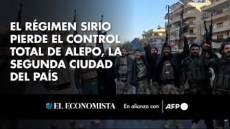 El régimen sirio perdió el control total de Alepo, la segunda ciudad del país, por primera vez desde el inicio de la guerra civil en 2011, tras una ofensiva relámpago de una coalición de grupos rebeldes dominada por islamistas, informó el domingo una oenegé.