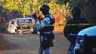 Un coche estalló la noche del lunes a las afueras de Culiacán. La causa fue el uso de un dron por parte del crimen.