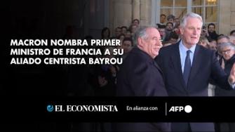 El presidente francés, Emmanuel Macron, nombró este viernes primer ministro a su aliado centrista y veterano político François Bayrou, de 73 años, con el reto de aglutinar una mayoría parlamentaria que impida su caída y agravar aún más la crisis política. 

¡Síguenos en nuestras redes sociales para mantenerte informado! 

Twitter: https://twitter.com/eleconomista 
Facebook: https://www.facebook.com/ElEconomista.mx 
Instagram: https://www.instagram.com/eleconomistamx 
LinkedIn: https://www.linkedin.com/company/el-economista/ 

#ElEconomista #EETV