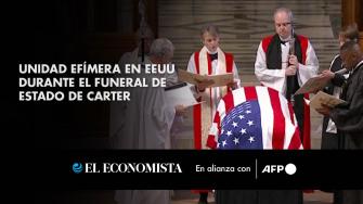 Jimmy Carter trajo un breve momento de unidad nacional a un Estados Unidos dividido el jueves, cuando cinco presidentes estadounidenses se reunieron para el solemne funeral de estado del 39º comandante en jefe en la catedral nacional de Washington.

¡Síguenos en nuestras redes sociales para mantenerte informado!

Twitter: https://twitter.com/eleconomista 
Facebook: https://www.facebook.com/ElEconomista.mx
Instagram: https://www.instagram.com/eleconomistamx
LinkedIn: https://www.linkedin.com/company/el-economista/

#ElEconomista #EETV #AFP