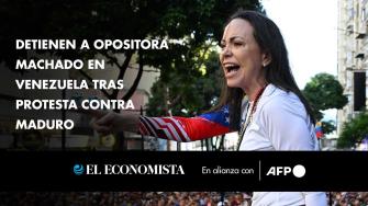 La líder de la oposición en Venezuela, María Corina Machado, fue detenida este jueves después de encabezar una protesta contra la investidura del presidente Nicolás Maduro que tendrá lugar el viernes.

¡Síguenos en nuestras redes sociales para mantenerte informado!

Twitter: https://twitter.com/eleconomista 
Facebook: https://www.facebook.com/ElEconomista.mx
Instagram: https://www.instagram.com/eleconomistamx
LinkedIn: https://www.linkedin.com/company/el-economista/

#ElEconomista #EETV