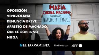 La oposición venezolana denunció que la dirigente María Corina Machado fue brevemente “retenida por la fuerza” este jueves al final de una protesta contra la investidura del presidente Nicolás Maduro, pero el gobierno negó el arresto y habló de un “invento” y una “mentira”. 

¡Síguenos en nuestras redes sociales para mantenerte informado!

Twitter: https://twitter.com/eleconomista 
Facebook: https://www.facebook.com/ElEconomista.mx
Instagram: https://www.instagram.com/eleconomistamx
LinkedIn: https://www.linkedin.com/company/el-economista/

#ElEconomista #EETV