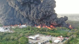 Incendio en el municipio de Centro, Tabasco.