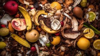A variety of healthy fruits and vegetables in a colorful heap generated by artificial intelligence