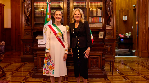 Jill Biden, primera dama de Estados Unidos, encabezó a la delegación estadounidense que acudió a la toma de posesión de Claudia Sheinbaum.