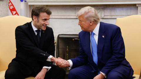 Emmanuel Macron y Donald Trump reunidos en la Casa Blanca.