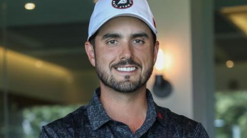 Abraham Ancer, durante la conferencia de prensa del LIV Golf Mexico CIty. 2025 . FOTO EE: Hugo Salazar / EL ECONOMISTA